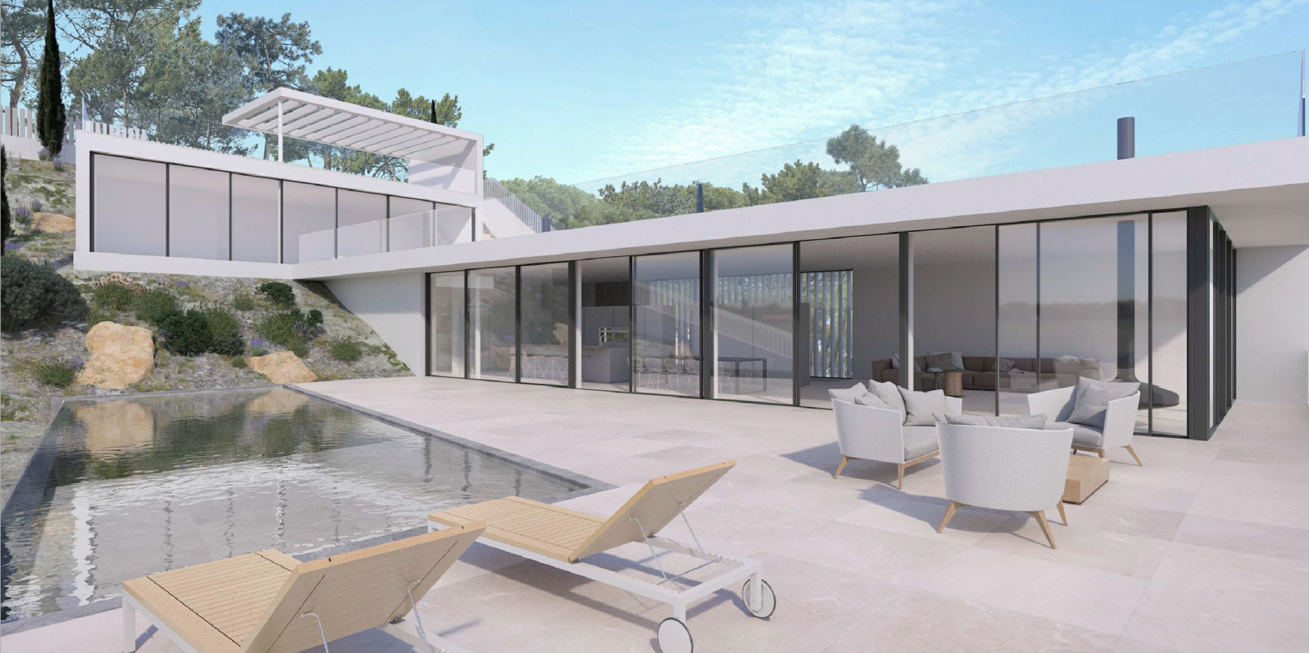 Neubau Villa in den Hügeln von Costa d'en Blanes
