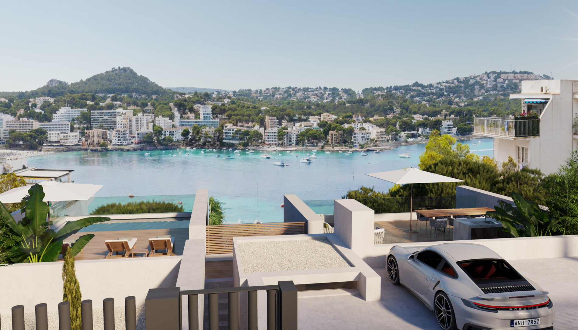 Moderna villa de nueva construcción con vistas a la bahia de Santa Ponsa