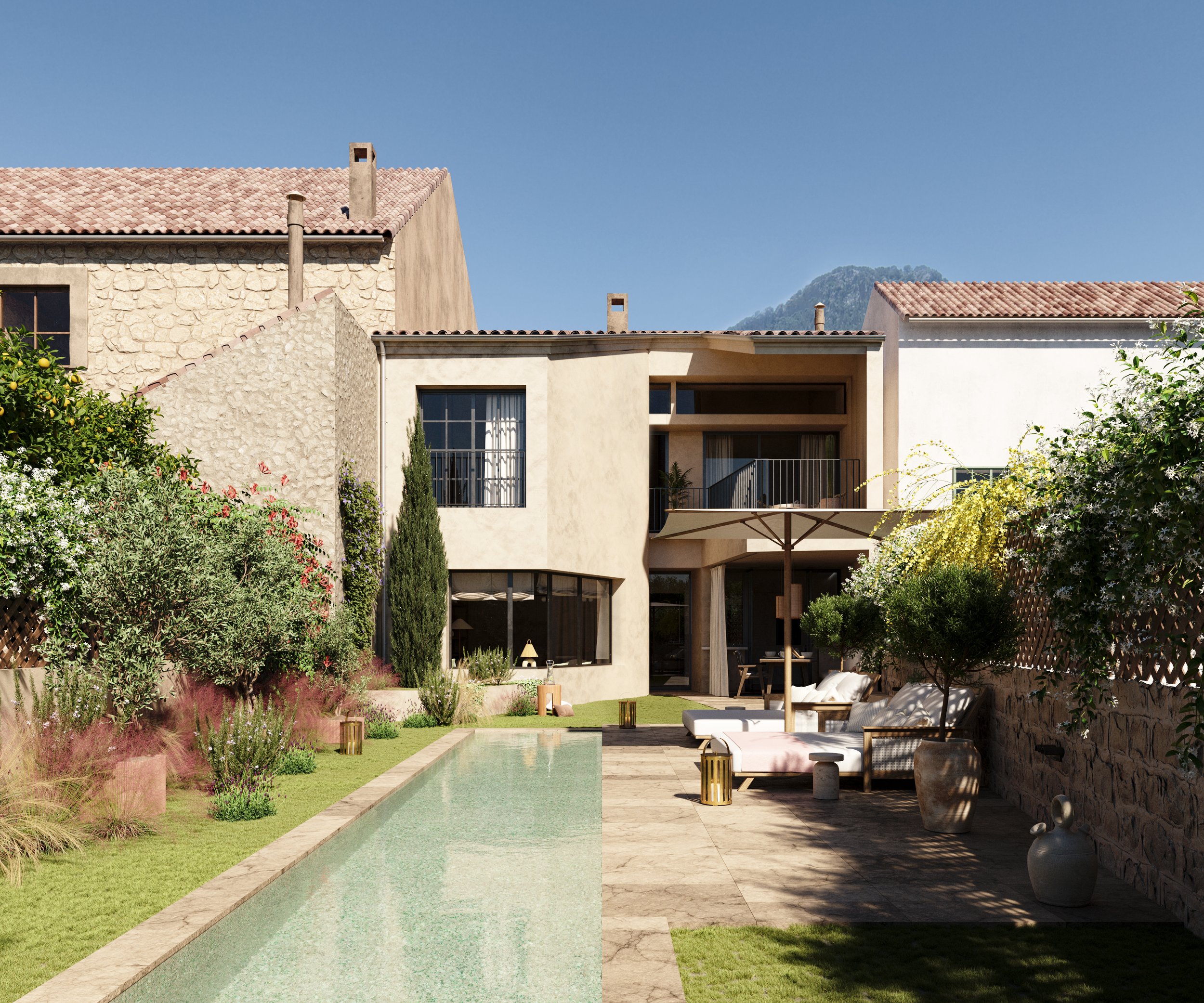 Townhouse en Soller  con piscina y jardín privado