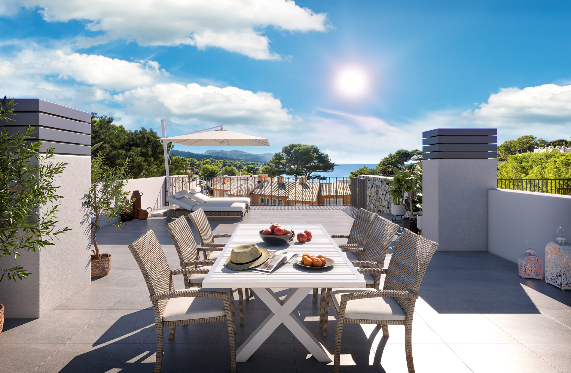 Exklusive Penth\u00e4user mit Stil, Helligkeit und freiem Ausblick in San Telmo