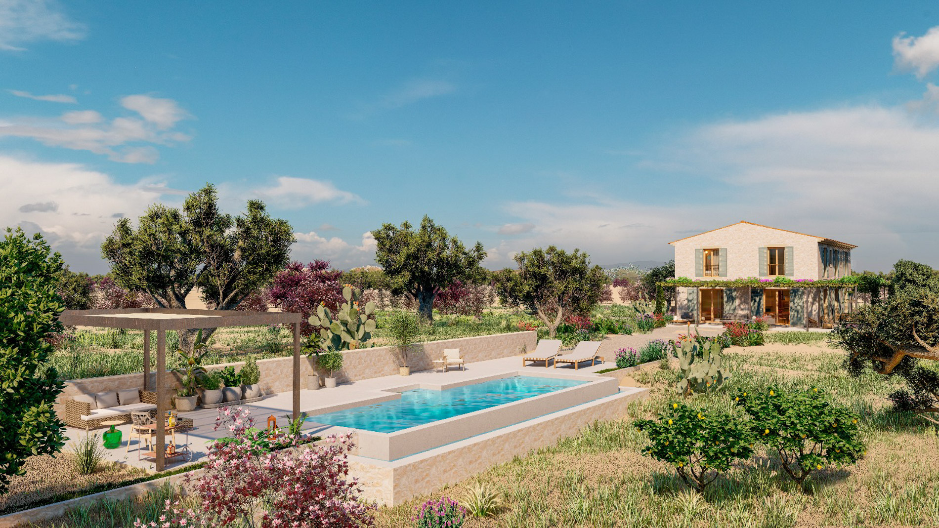 Finca nueva con maravillosas vistas entre Santa Maria y Alaró